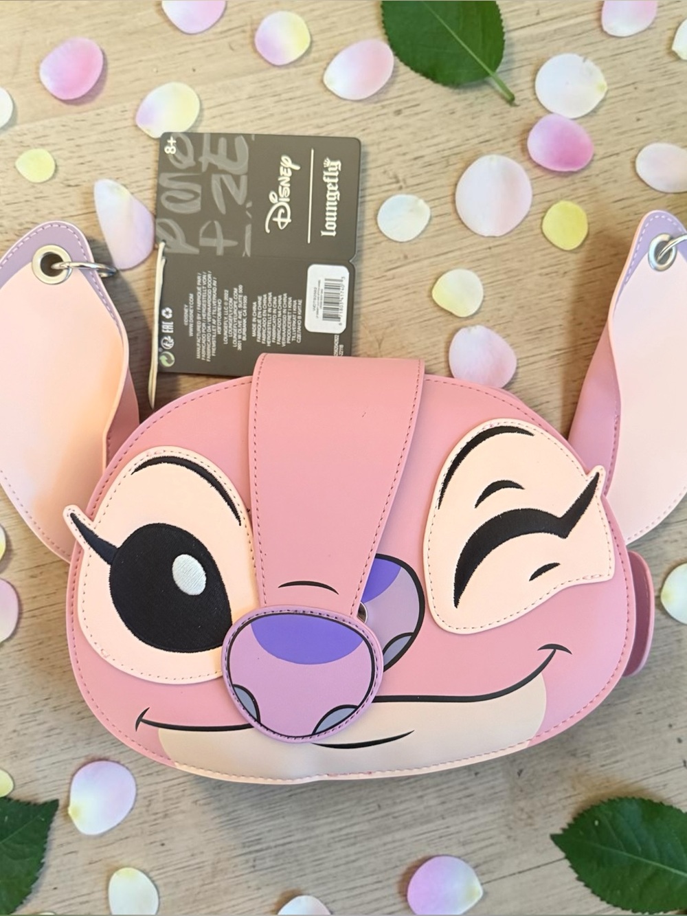 Disney Pink Stitch Face Crossbody Bag for Kids
